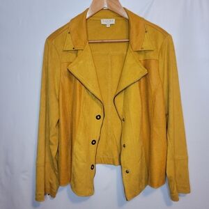 Laura Faux Suede Bright Mustard Yellow Jacket